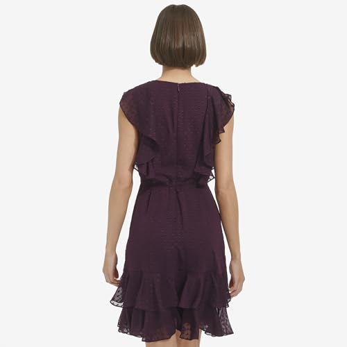 Tommy Hilfiger Women's Ruffle Trim Tie Waist Chiffon Mini Dress4