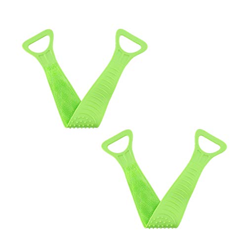 HEALLILY 2 Pcs Silicone Volta Purificador Esfoliante Corpo Longo para TrÃ¡s Massagem Escova Toalha d
