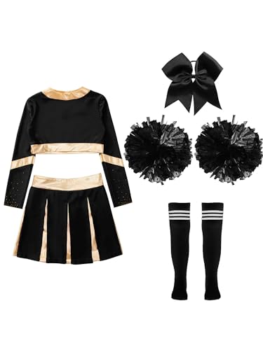 Disfraz completo infantil de animadora crop top y falda miniatura 4