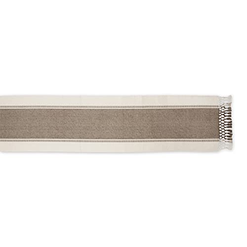 Dii Dobby Stripe Woven Table Runner, 13X72, Brown #TOP1