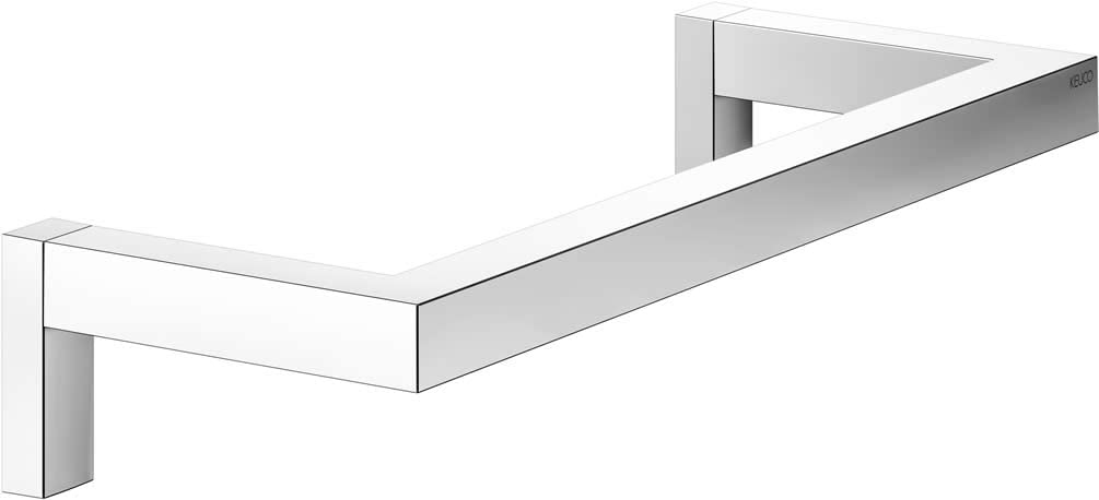 KEUCO Handtuchring aus Metall, Hochglanz-verchromt, 32cm breit, eckig, für Badezimmer und Gäste-Toilette, Wandmontage, Handtuchstange, Edition 90 Square