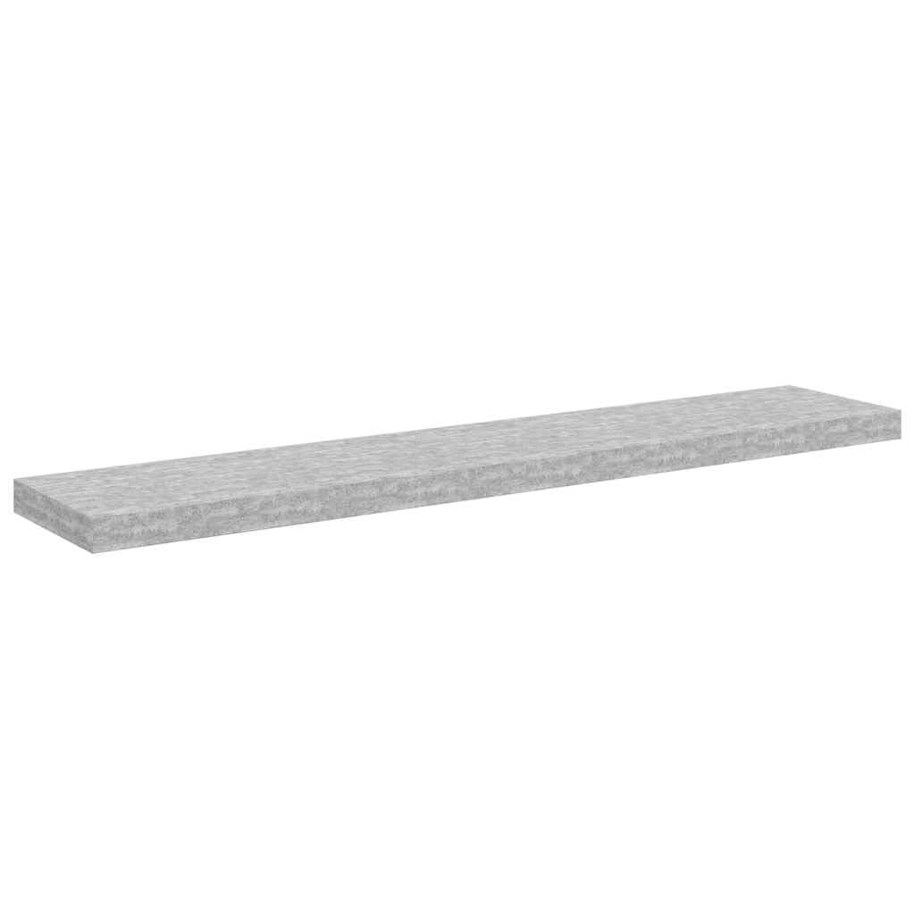 Regał wiszący, 2 szt. szary betonowy MDF 120 x 23,5 x 3,8 cm z niewidocznym systemem montażowym, regał ścienny, półka wisząca do salonu, sypialni, kuchni, zajmuje mało miejsca, nowoczesny