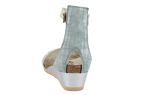 Naot Women's Pixie Wedge Sandal Floral Lthr/Teal Linen Lthr/Radiant Gold Lthr 8-8.5 N-M Us #TOP3