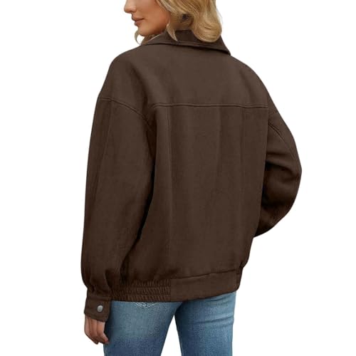 Cozy Coffee Medium Women's Zip Up Jacket – Lightweight and Casual with Slant Pockets - Image 6
