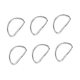PLAFOPE 20piezas Hebilla Forma de D de Metal Color Plata Anillo D para Bolsos Mochilas Cinturones y Ropa Accesorios de Equipaje