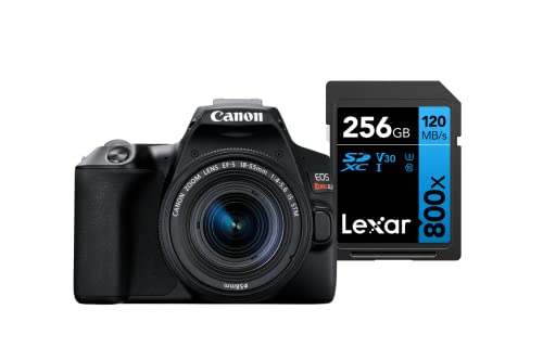 Canon Câmera Digital EOS Rebel SL3 (BKUS) 1855F4STM BR kit com Cartão de Memória Lexar Blue 256GB