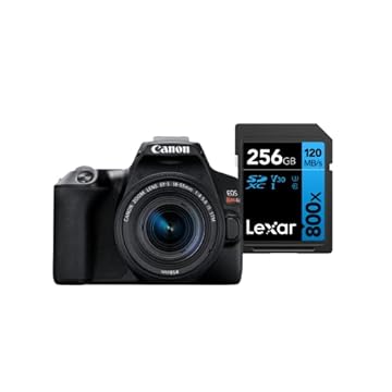 Canon Câmera Digital EOS Rebel SL3 (BKUS) 1855F4STM BR kit com Cartão de Memória Lexar Blue 256GB