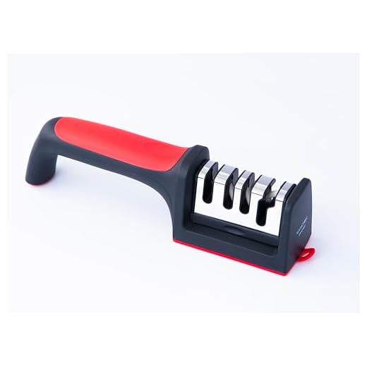 Afiador Amolador Faca Tesoura Antiderrapante Manual 4 Estagio Cabo e Base de Borracha para Cozinha