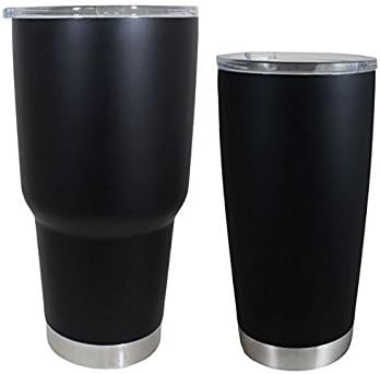 Craft Connections 30 & 20 Oz Vacuum Insulated Stainless BOSS Tumbler Set with Lids - Matte Black