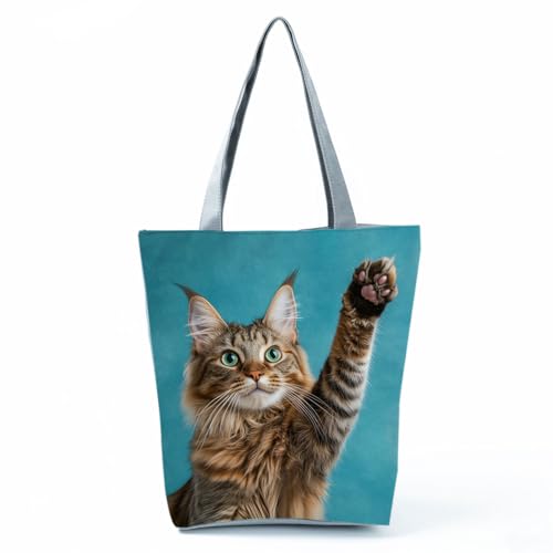 Bolso Tote con Estampado de Gato Maine Coon