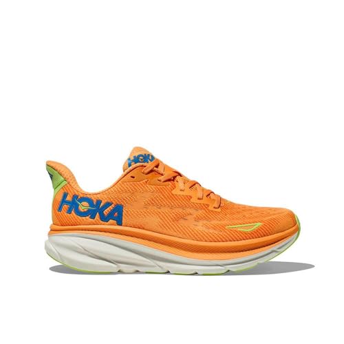 HOKA Tênis masculino Clifton 9 Textile, Solar Flare/Alface, 41