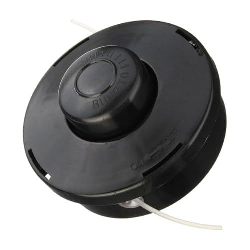 WAZUBC Universal Strimmer Head, 110mm×75mm Replacement Strimmer Bump Feed Line Spool Cutter 2 Line Petrol Strimmer Trimmer Brushcutter Bump Feed Spool Head (Black)