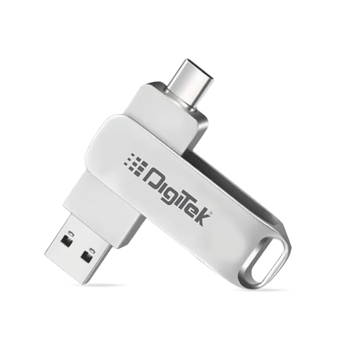 Image of Digitek (DDUD 128G V3.0) Metal Body 128GB Storage 3.0V Dual Drive Flash Drive, USB-A & Type-C, Pen Drive, Magnetic, X-Ray & Temperature Resistant, Use with Smartphones, Tablets, Macs & USB-A Computers