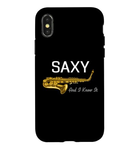 Saxy Saxophone Amusant Motif Musique Jazz Coque pour iPhone X/XS