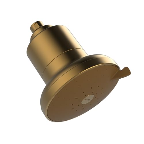 Image of AquaTru Shower - Advanced Shower Filter Removes Impurities from Hard Water to Support Healthy Skin, Scalp, Hair, Reduce Breakage, and Enhance Your Beauty and Self-Care Routine (Brushed Gold)