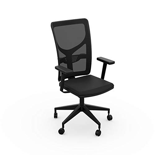LEVIRA – Silla Escritorio, Silla Oficina, c/Brazos, Miño - Negro