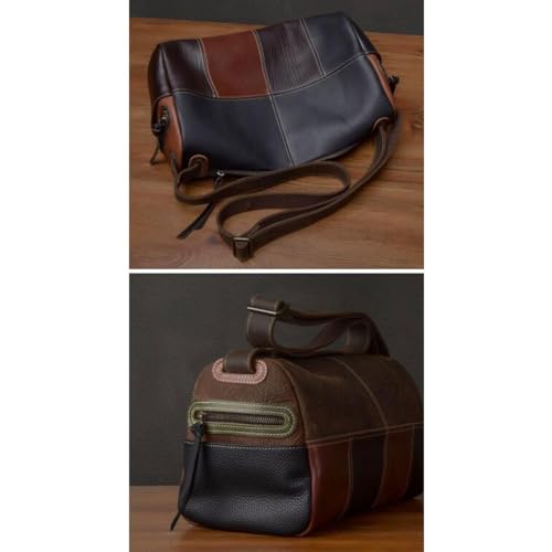 Retro Messenger Shoulder Bags Mens Waist Packs Genuine Leather Travel Bags Casual Daypacks Crossbody Bags 15Inch2