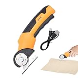 Kabellose Elektroschere,Wiederaufladbarer Cutter Mit Sicherheitsverriegelung Und LED Licht,Tragbare Elektroschere Für Teppiche Garage Leder Industrie Karton Küche Handwerk Stoffe -