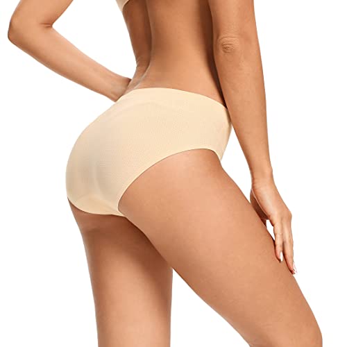Voenxe Womens Seamless Hipster Panties Stretch Breathable No Show Bikini Underwear 5 Pack thumb #2