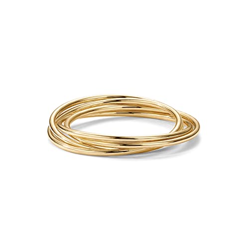 PAVOI 14K Plated Interlocked Rolling Anxiety Fidget Ring for Women and Men - Stacking Gold Ring3