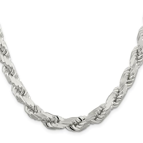 Sterling Silver 10.25mm Diamond-cut Rope Chain2