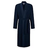 BOSS Bademantel Kimono in Waffle Piqué, Dark Blue, XL