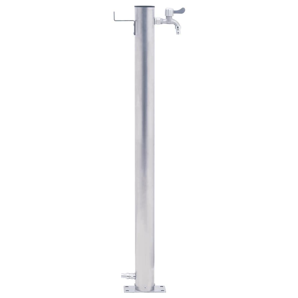 Colonna d'Acqua da Giardino 100 cm Acciaio Inox Rotonda,Fontana da giardino, per esterno. Fontanella a colonna moderna,in acciaio