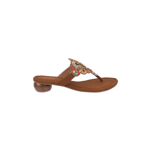 Image of Metro Women Fashion /Ethnic Embroidered Heel Slip-on Sandal