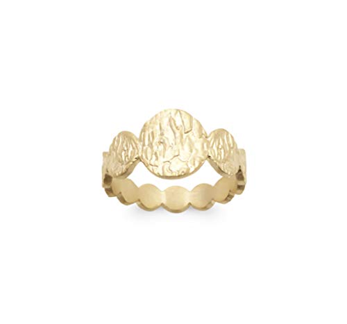Bague en plaqué or 18 carats avec pastilles martelées Tata Gisèle