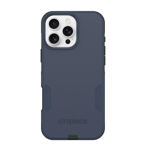 Image of OtterBox iPhone 16 Pro Max (Only) - Commuter Series MagSafe Case - Indigo Marsh (Blue & Green) - Built-in Magnets - Slim & Tough - Pocket-Friendly - with Port Protection