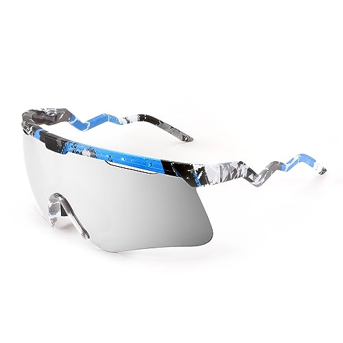 Image of FEISEDY Sunglasses for Men and Women, Polarized Large Retro Rimless Glasses TR90 Frame for Baseball, Cycling, Sports B4073