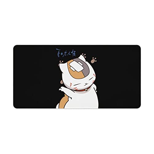 アニメ ゲーミング マウスパッド 大型 夏目友人帳 ニャンコ先生 オフィスデスクマット おしゃれ プレイマット 滑り止 快適操作性 多機能 可愛い 滑り止め コンピューターデスクマット 柔軟 長方形 デスクマット ゲーム オフィス ホーム用 男女兼用 人気
