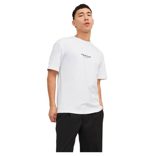 JACK & JONES Herren Rundhals T-Shirt JORVESTERBRO - Regular Fit S M L XL XXL, Größe:XL, Farbe:Bright White 12240121