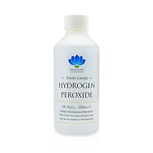 Voedselkwaliteit Waterstofperoxide – Purest Grade 6% – 250ml – Ongestabiliseerd en Additief Gratis – 20 Vols