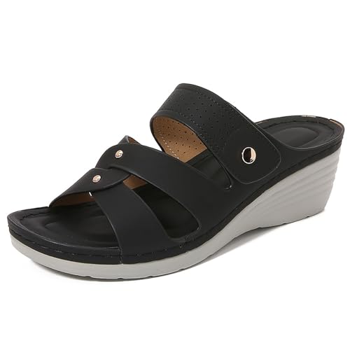 Wedge Sandals for Women Dressy: Summer Slip On Womens - Slide Comfortable Walking Platform Sandals