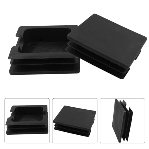 Image of Bonsicoky 8 Pack 3 inch Square Plastic Plugs, Black Tubing End Caps Plugs Insert for Square Tube and Furniture Legs