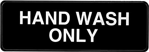 Alpine Industries Hand Wash Only Sign - Durable Quality Self Stick Wall Placard w/Visible Lettering & Symbol For Restaurants, Businesses, Bathroom & Restroom Sinks