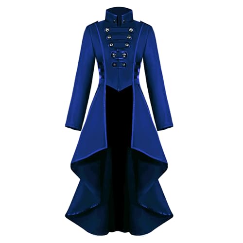 Trench-Coat Vintage Steampunk Femme Col Montant Effet Corset Galbant