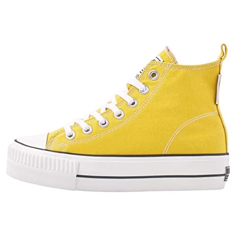 British Knights Women's Kaya Mid Sneaker, Mustard Yellow, 6 UK Cover