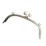 HOODANCOS クラシック花柄 曲線型 ハンドバッグ用 金属製 小銭入れフレーム パール口金付き ロック式 手芸 バッグ製作 アクセサリー