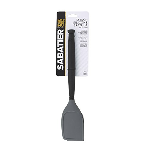 Sabatier Nylon Spatula With Silicone Head, 12-Inch, Black/Gray #TOP1