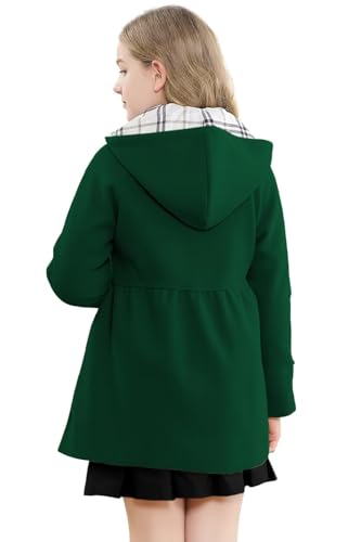 Image of Betusline Girls' Dress Coat, Kids Hoodie Wool Blend Coats Fall Winter Outerwear Peacoat,2-14 Years