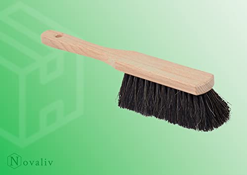 Novaliv 2X Kehrblech Set Kehrblechgarnitur Handfeger ROSSHAAR und Kehrblech mit Gummilippe Silber verzinkt Kehrblechbesen zum Aufkehren Handkehrset Kehrblechset Kehrschaufel Feger und Kehrblech – Bild 3