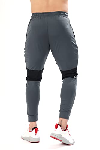 Image of FUAARK Men's Nylon Lycra Stretchable Jogger Trackpants with Zipper Pockets