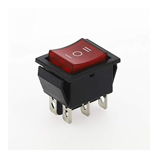 Jgzwlkj Vippströmbrytare 4 st KCD4 vippbrytare strömbrytare 3 lägen 6 stift elektrisk utrustning med strömbrytare 16 A 250 VAC/20 A 125 VAC (färg: Röd)