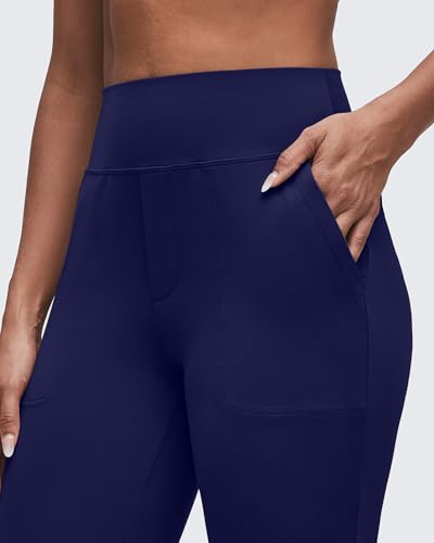 Image of G4Free BareFeel Flare Yoga Pants Women High Waisted Bootcut Leggings with Pockets Dress Work Pant Petite /Regular /Tall
