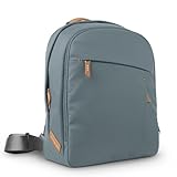 UPPAbaby Changing Backpack/Multiple Storage Compartments/Stroller Strap Attachment/Bottle Insulator and Changing Pad Included/Callum (Stone Blue/Sand Leather)