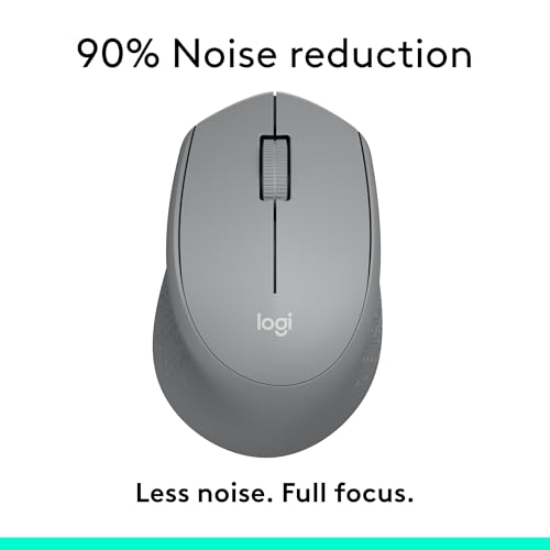 Image of Logitech M330 Silent Wireless Mouse, 2.4GHz with USB Receiver, Optical Tracking, Quiet & Lightweight, Long Battery Life, for PC, Mac, Laptop, Chromebook - Grey