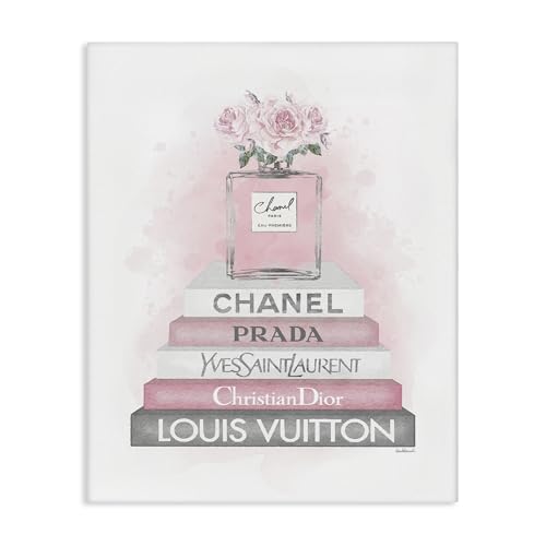Image of Stupell Industries 'Pink Roses Perfume Bottle Glam Fashion'| Canvas Art