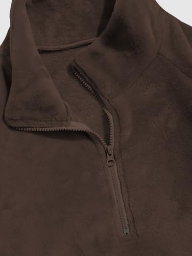 Image of ZAFUL Men 1 /4 Zipper Ethnic Aztec Fleece Unisex Winter Sweatshirt Tops 2026 | Funnel Neck Fluffy Polar Fleece Faux Sherpa Soft Thermal Pullover Kangaroo Pocket Jacket Hoodie Tops